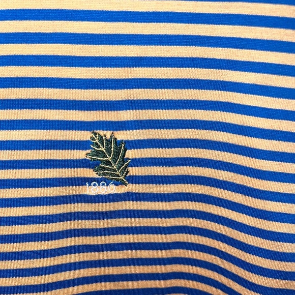 Peter Millar Orange & Blue Striped Polo Shirt size Large 100% Cotton - Picture 6 of 7